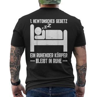 1 Newtonschews Law Ein Ruhender Körper Bleibt In Ruhe T-Shirt mit Rückendruck - Seseable