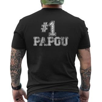 1 Papou Number One Sports Father's Day Mens Back Print T-shirt | Mazezy