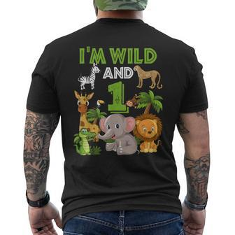 1 Year Old Zoo Birthday Safari Jungle Animal 1St Men's T-shirt Back Print - Monsterry UK