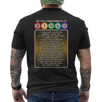 10 Commandments Of Bingo Bingo Player Men's T-shirt Back Print - Thegiftio UK