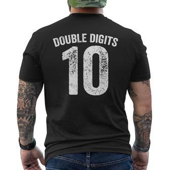 10 Double Digits 10 Year Old 10Th Birthday Ten Bday Men's T-shirt Back Print - Monsterry