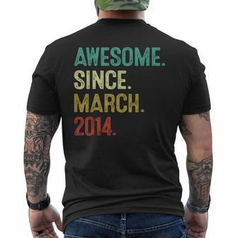 10 Year Old Awesome Since March 2014 10Th Birthday Men's T-shirt Back Print | Mazezy CA