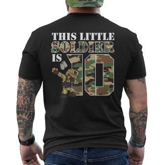 10 Year Old Boy Military Army 10Th Birthday Boy Men's T-shirt Back Print - Monsterry