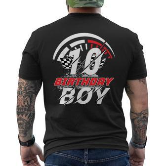 10 Year Old Race Car 10Th Birthday Boy Party Racing Pit Crew Men's T-shirt Back Print - Monsterry AU