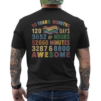 10 Years Old 10Th Birthday Vintage Retro 120 Months 2024 Men's T-shirt Back Print - Monsterry