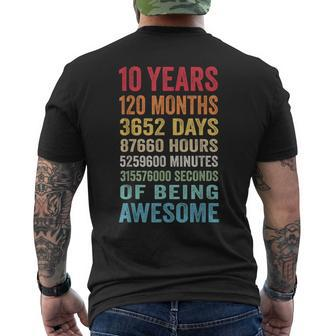 10 Years Old 10Th Birthday Vintage Retro 120 Months Men's T-shirt Back Print - Monsterry