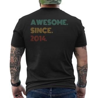 10 Years Old Awesome Since 2014 10Th Birthday Men's T-shirt Back Print - Seseable