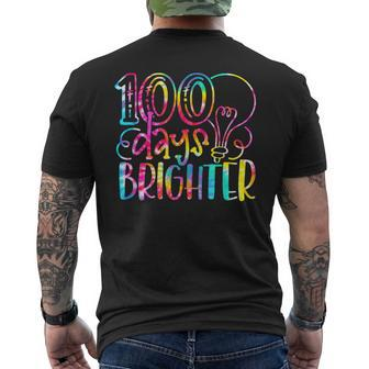100 Days Brighter Student Happy 100Th Day Of School Tie Dye Men's T-shirt Back Print | Seseable CA