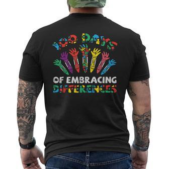 100 Days Of Embracing Autism 100Th Day School Sped Teacher Men's T-shirt Back Print - Thegiftio UK