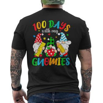 100 Days With My Gnomies Gnome 100 Days Of School Brighter Men's T-shirt Back Print - Seseable