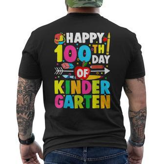 100 Days Of Kindergarten Happy 100Th Day Of School Mens Back Print T-shirt - Thegiftio UK