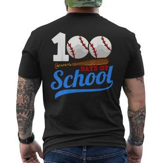 100 Days Of School Baseball 100Th Day Men's T-shirt Back Print - Monsterry UK