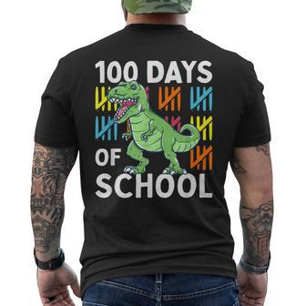 100 Days Of School Boys Dinosaur 100Th Day Dino Men's T-shirt Back Print - Seseable