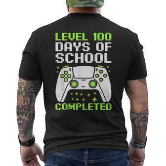 100 Days Of School For Boys Level Completed Gamer Men's T-shirt Back Print - Monsterry