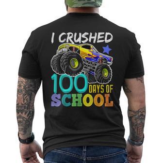 100 Days Of School Monster Truck 100Th Days Of School Boys Men's T-shirt Back Print - Monsterry AU