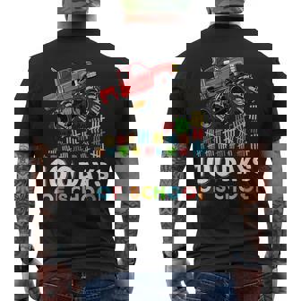 100 Days Of School Monster Truck 100Th Day Of School Boys V2 Mens Back Print T-shirt - Thegiftio