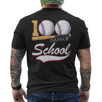 100 Days Of School Sports Game Baseball Player Student Men's T-shirt Back Print - Seseable