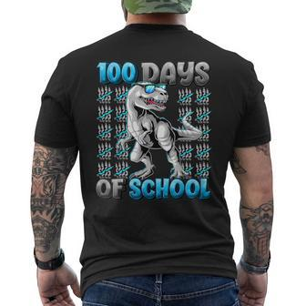 100 Days Of School Trex 100 Days Smarter 100Th Day Of School Men's T-shirt Back Print - Monsterry AU