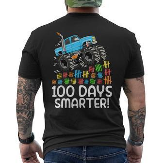 100 Days Smarter Monster Truck 100 Days Of School 100Th Day Men's T-shirt Back Print | Mazezy
