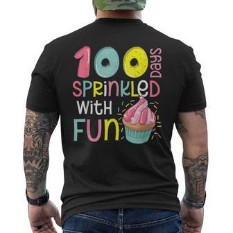 100 Days Sprinkled With Fun Cupcake 100Th Day Of School Girl Men's T-shirt Back Print - Monsterry