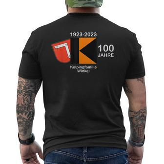 100 Jahre Kolpingfamilie Winkel Black T-Shirt mit Rückendruck - Seseable