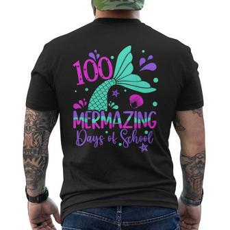 100 Mermazing Days Mermaid 100Th Day Of School Girls Teacher Men's T-shirt Back Print - Thegiftio UK