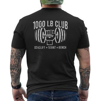 1000 Lbs Club Powerlifting Muscle Bodybuilding Mens Back Print T-shirt | Mazezy