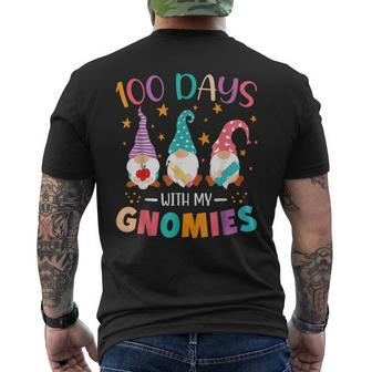 100Th Day Of School Gnome Teachers Students 100 Days Smarter Men's T-shirt Back Print | Mazezy
