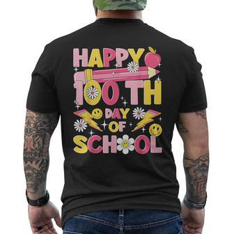 100Th Day Of School Pink Teachers Student 100 Days Of School Men's T-shirt Back Print | Mazezy