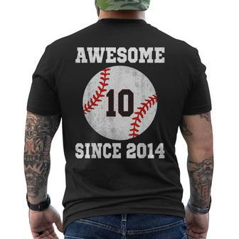 10Th Birthday Baseball Player 10 Years Old Vintage Sports Men's T-shirt Back Print - Seseable
