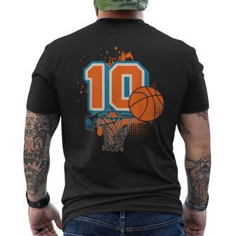 10Th Birthday Boy Basketball Player Basketball 10 Years Old Men's T-shirt Back Print - Seseable