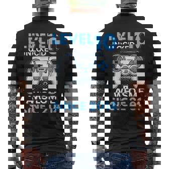 10Th Birthday Boy Level 10 Unlocked Gamer Men's T-shirt Back Print - Seseable