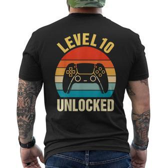 10Th Birthday Boy Level 10 Unlocked Video Gamer 10 Years Old Men's T-shirt Back Print - Thegiftio UK