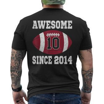 10Th Birthday Football Player 10 Years Old Vintage Sports Men's T-shirt Back Print - Monsterry AU