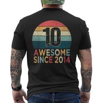 10Th Birthday Vintage Retro 10 Years Old Awesome Since 2014 Men's T-shirt Back Print - Monsterry