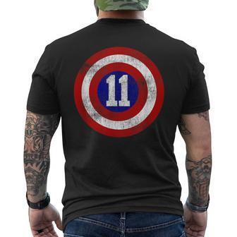 11 Year Old 11Th Birthday Party Distressed Captain Sheild Men's T-shirt Back Print - Monsterry AU
