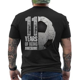 11 Year Old Soccer 11Th Birthday Player B-Day Party Men's T-shirt Back Print - Thegiftio UK