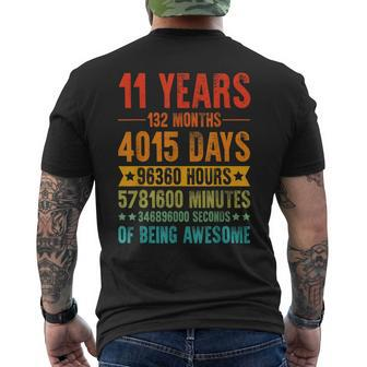 11 Years 132 Months Vintage 11 Years Old 11Th Birthday Men's T-shirt Back Print - Monsterry UK