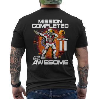 11Th Birthday Astronaut 11 Years Old Outer Space Birthday Men's T-shirt Back Print - Monsterry UK