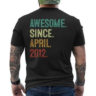 12 Year Old Awesome Since April 2012 12Th Birthday Men's T-shirt Back Print | Mazezy