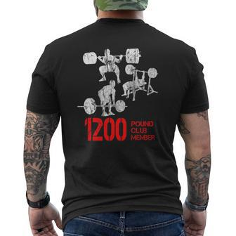 1200 Pound Club Member Fitness Mens Back Print T-shirt | Mazezy