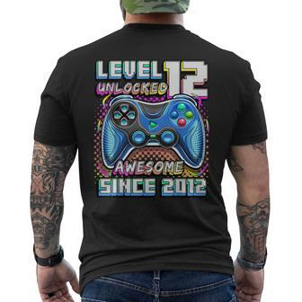 12Th Birthday Gamer 12 Year Old Bday Boy Twelve Son Men's T-shirt Back Print - Seseable