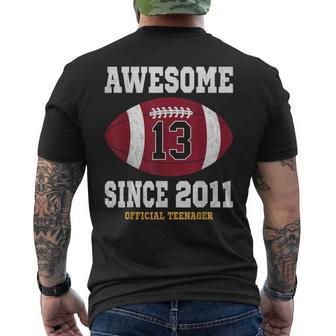13Th Birthday Football Player 13 Years Old Official Nager Men's T-shirt Back Print - Thegiftio UK