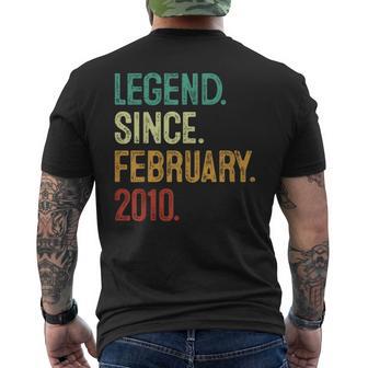 14 Years Old Legend Since February 2010 14Th Birthday Men's T-shirt Back Print - Monsterry UK