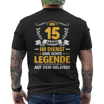 15 Jahre Im Dienst College Company Anniversary S T-Shirt mit Rückendruck - Seseable