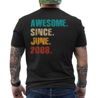 16 Year Old Vintage Awesome Since June 2008 16Th Birthday Men's T-shirt Back Print - Monsterry CA
