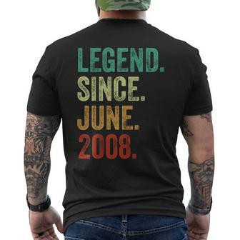 16 Years Old Legend Since June 2008 16Th Birthday Men's T-shirt Back Print - Seseable