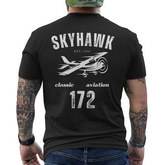 172 Skyhawk Airplane Classic Vintage Aviation Private Pilot Men's T-shirt Back Print - Monsterry