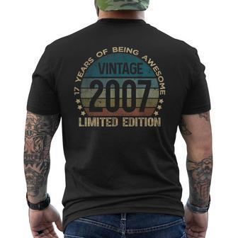 17Th Birthday 17 Year Old Vintage 2007 Limited Edition Men's T-shirt Back Print - Monsterry