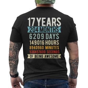 17Th Birthday 17 Years Old Vintage Retro 204 Months Men's T-shirt Back Print - Monsterry